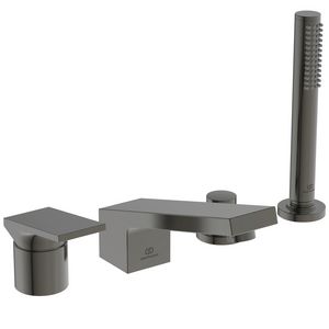 Badmengkraan 4-gats badrand m. uitloop magnetic grey Extra