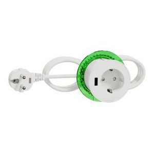 Desk Unit XS Schuko Stopcontact+USB type A Wit Unica system+