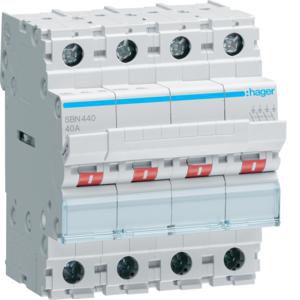 Modulaire lastscheider 4-polig 40A grijze tuimel