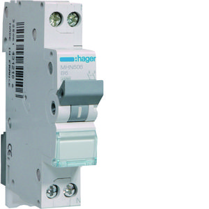 Installatieautomaat 1-polig + Nul 6A B-karakteristiek 4,5kA