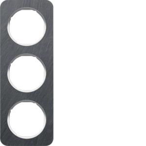 Afdekraam 3-v berker R.1 leisteen/polarwit