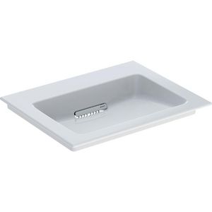 Meubelwastafel afleg L/R 60x48cm afvoer horizontaal zonder kraangat wit Keratect ONE incl. sifon