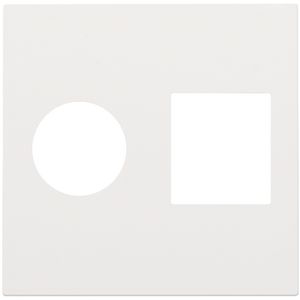 Afwerkingsset enkelvoudige coax/netwerkaans. RJ45 white c.