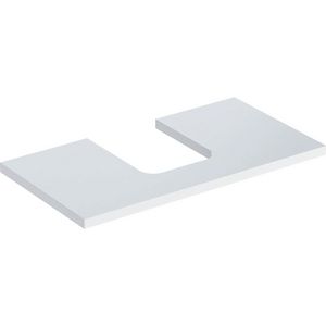 Wastafelblad voor opzetwastafel 75cm wit hoogglans uitsparing afgerond gecentreerd ONE