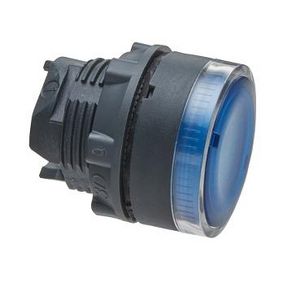 Kop drukknop Verlicht Verz. Terugv. 22mm BA9S Blau