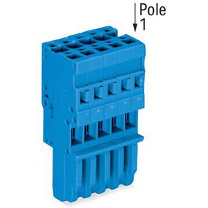 1-draads female steker CAGE CLAMP 4mm2 blauw VVE=10