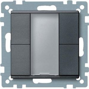 Impulsdrukker 2-voudig plus Antraciet Systeem M KNX