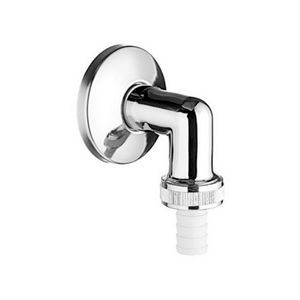 Aansluitbocht 1/2" chroom met rozet zelfdichtend