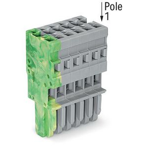 1-draads female steker CAGE CLAMP 4mm2 grijs/groen-g VVE=25
