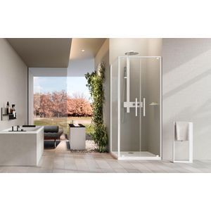 Douchewand Riga 2B 86 Ver.86-89Cm Helder Glas MWit