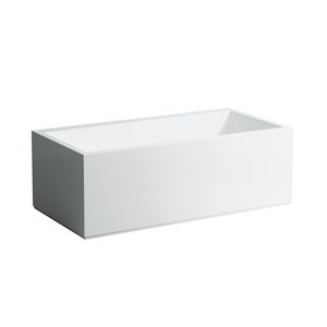 Bad 1700x860mm hoek rechts met frame en l-paneel links wit