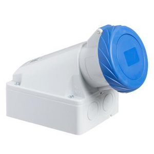 Wandcontactdoos Gehoekt 3P+N+A 16A 200-250V AC 9h PratiKa