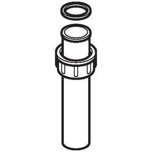 Polyethyleen (PE) sifonaansluitstuk met wartel en pakking d 50/Rg 6