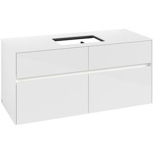 Wastafelonderkast Collaro 1200x548x500mm Glossy White C112B0DH