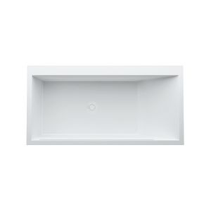 Bad 1700x860mm hoek links met frame en l-paneel rechts wit