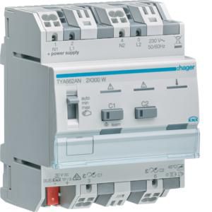Dimactor bussysteem KNX universele dimmer 2x300 W multifase