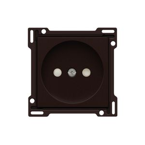 Afwerkingsset stopcontact z. aarding met besch.afsl. D.brown