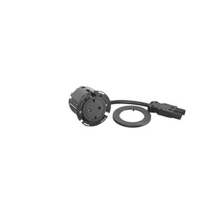 Wandcontactdoos zwart + stekker_snoer L0,5m. Disq60