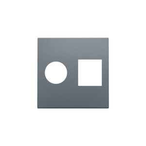 Afwerkingsset enkelvoudige coax/netwerkaans. RJ45 blue grey