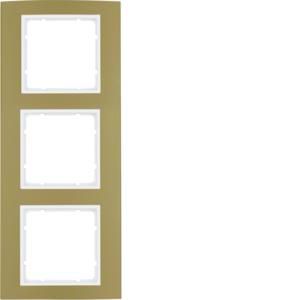 Afdekraam 3-v berker B.3 aluminium goud/polarwit mat