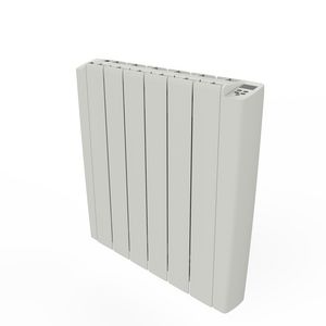 Elektr. radiator NAVALE alu. oliegevuld wit 760x580mm 1500W incl. geïnt. thermostaat+afst.bediening