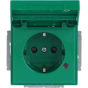Tekstwandcontactdoos ra kv kd Centraalplaat LED inb f-groen (20 EUKNBL-13-82)