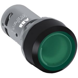 Verlicte drukknop 24Vac/dc groen met 1m niet terugverend