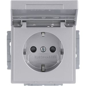 Tekstwandcontactdoos ra kv kd Centraalplaat inb f-aluzilver (20 EUKNB-83)