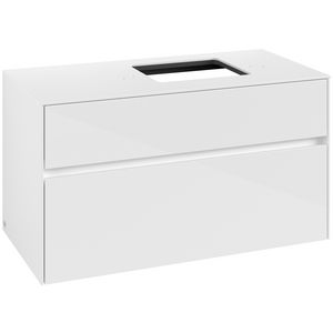 Wastafelonderkast Collaro 1000x548x500mm Glossy White C12700DH