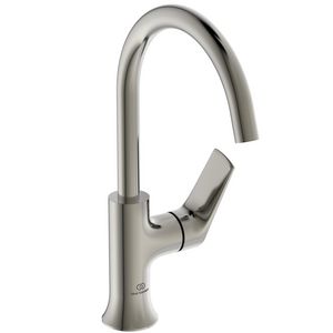 Wastafelmengkraan 114x204x311mm silver storm (rvs-look) 3.8l/m z. waste La Dolce Vita