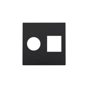 Afwerkingsset enkelvoudige coax/netwerkaans. RJ45 pianoblack