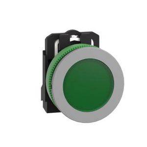 flush mounted pilot light complete 110...120V green cp grey