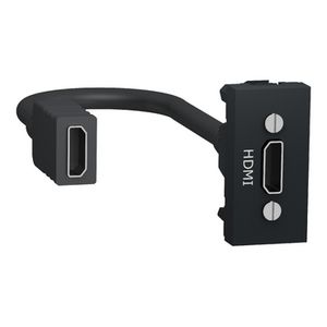 HDMI connector voorbedraad 1 Module Antraciet Unica