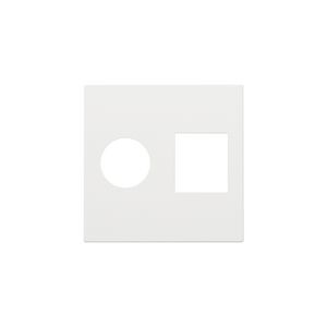 Afwerkingsset enkelvoudige coax/netwerkaans. RJ45 white c.