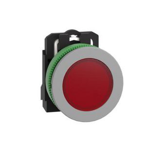 flush mounted pilot light complete 110...120V red cp grey
