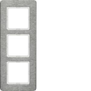 Afdekraam 3-v berker Q.7 edelstaal geborsteld vert.