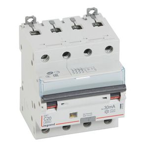 Aardlekautomaat DX3 4-polig C20A 6000A 30mA