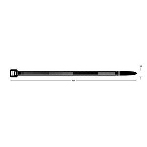 Zak a 100st. trekbandjes 1220X9mm zwart