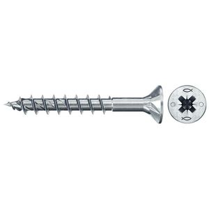 Spaanplaatschroef PowerFast 4,5x35 PZ verzonken kop verzinkt VVE=100