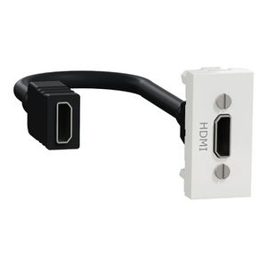 HDMI connector voorbedraad 1 Module Wit Unica