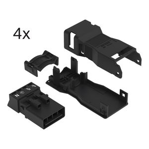 Connectorset 4-polig 4-pole zwart