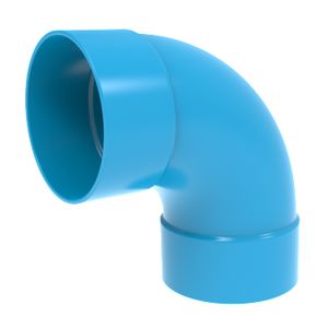 Bocht lijm 90° PVC luchtverdeelsysteem VENTIZA blauw Ø125mm mof/mof