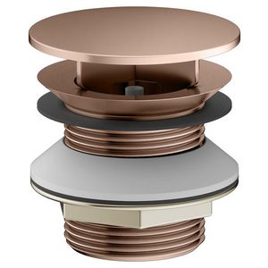 Schachtplug G 1 1/4 met dop rood goud geborsteld