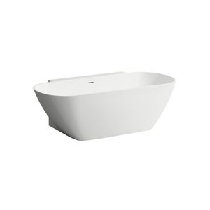 Ligbad LUA back-to-wall ovaal 1700x855mm solid surface Marbond wit incl. afvoergarn.