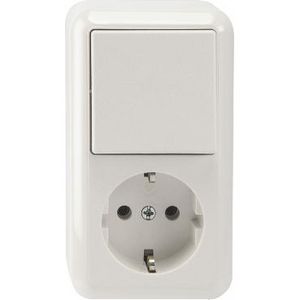 MERTEN-Combi wisselschakelaar en WCD-Opbouw-Polarwit-complee