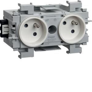 Wandcontactdoos penaarde 2-v Ecoline Wago frontmontage vwit