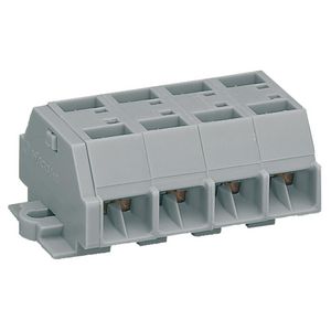 4-draads klemmenstrook +flens z. knop grijs 261-204 VVE=100