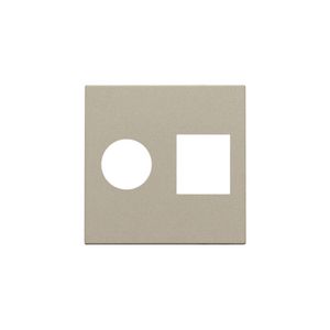 Afwerkingsset enkelvoudige coax/netwerkaans. RJ45 champagne