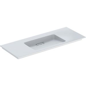 Meubelwastafel afleg L/R 120x48cm afvoer horizontaal zonder kraangat wit Keratect ONE incl. sifon