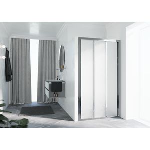 Schuifdeur LUNES 3P 1020-1080x1950mm glas niva profiel chroom